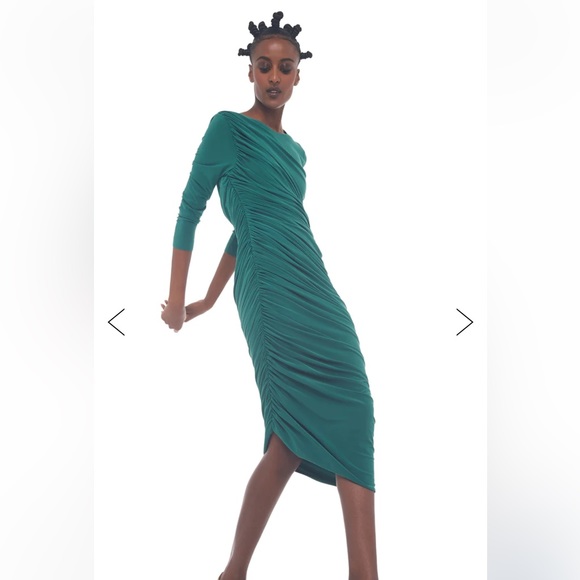 Norma Kamali Women's Green Long Sleeve Diana Gown - Picture 2 of 15